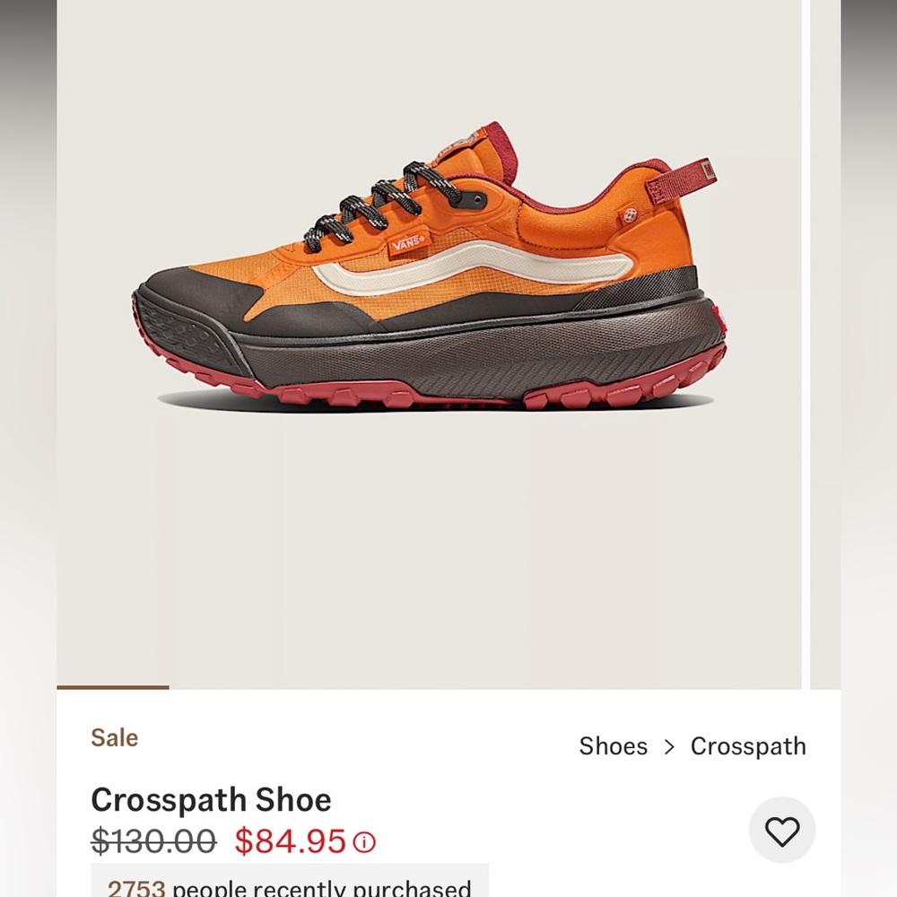 Vans Men’s Crosspath Orange and Black Sneakers